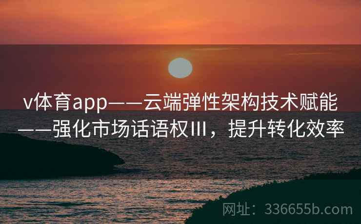 v体育app——云端弹性架构技术赋能——强化市场话语权Ⅲ，提升转化效率