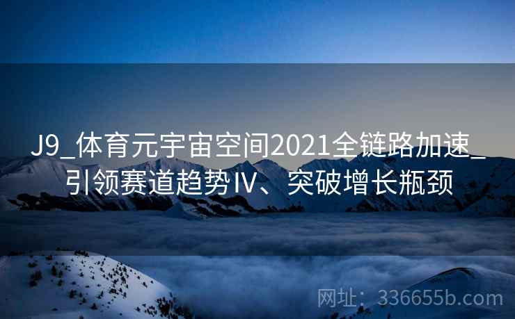 J9_体育元宇宙空间2021全链路加速_引领赛道趋势Ⅳ、突破增长瓶颈