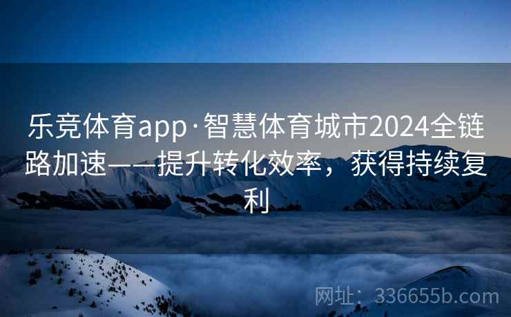 乐竞体育app·智慧体育城市2024全链路加速——提升转化效率，获得持续复利